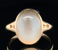 10k Rose Gold 5 Carat Cat's Eye Genuine Natural Moonstone Ring 5.75 (#J6579)