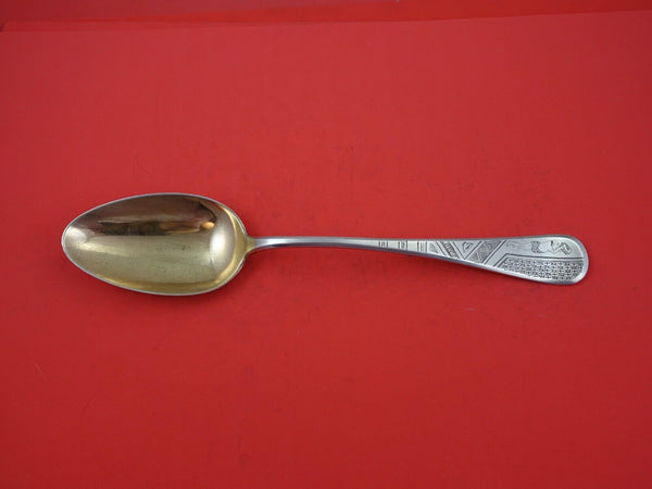 King William Engraved by Tiffany and Co Sterling Stuffing Spoon GW  11 1/8"