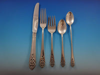 Queen's Lace by International Sterling Silver Flatware Set Dinner Service 45 Pcs