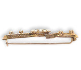 Victorian 12k Gold Mother of Pearl and Seed Pearl Flower Pin Brooch (#J6691)