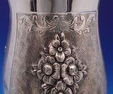 Italian Sterling Silver Goblet GW with Beaded Floral Engraved Design (#9044)