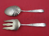 Orchids by Towle Sterling Silver Salad Serving Set 2pc BC Orchids in Bowl 9"
