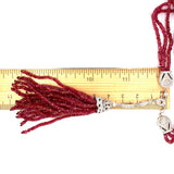 14k White Gold 163 Carats Genuine Natural Ruby Bead Necklace (#J5340)