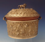 Baltimore Rose by Schofield Repousse Sterling Casserole Dish with 3D Lion #0102