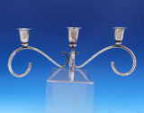 Sciarrotta Sterling Silver Candlestick Pair 3-Light All Sterling Handmade #7952