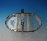 George Henckel Sterling Silver Cut Crystal Serving Tray Appetizers #342 (#6041)