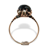 Victorian 10k Rose Gold Tiger's Eye Quartz and Pearl Ring Size 6.25 (#J7078)