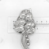 Sterling Kalo Three Leaf Large Pin w/Beads Handwrought by Bjarne Axness (#J6831)