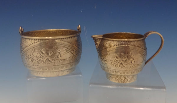Aurora by Gorham Sterling Silver Sugar & Creamer Set w/3 Figural Cherubs #0264