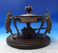 Joseph Heinrichs Mixed Metals and Wood Chafing Set 13pc Dish Ramekins  (#7137)