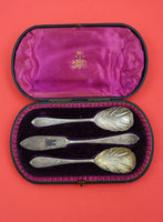 English Victorian Sterling Silver Serving Set 3-pc London 1897 FHMB 6 1/4"