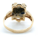 10k Gold Ring with 3.01ct Genuine Natural Gold Vein Quartz Size 6.5 (#J7210)