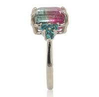 14k Gold 6.18 Carat Bi-Color Watermelon Genuine Natural Tourmaline Ring #J6987