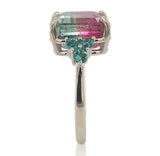 14k Gold 6.18 Carat Bi-Color Watermelon Genuine Natural Tourmaline Ring #J6987