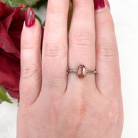14k White Gold 1.25 Carat Oregon Genuine Natural Sunstone Ring Size 8.25 #J7208