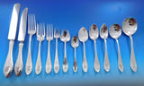 Antique Hammered by Shreve Sterling Silver Flatware Set Service Dinner 105 pcs