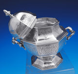 Buccellati Sterling Silver Tea Set 5pc Coffee, Tea, Sugar, Creamer, Tray (#8934)