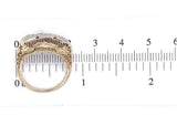 14k Yellow Gold Three Stone Genuine Natural Diamond FIligree Ring (#J6625)