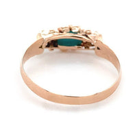 10k Rose Gold Victorian Genuine Natural Turquoise Ring Size 7.25 (#J6562)