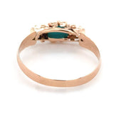 10k Rose Gold Victorian Genuine Natural Turquoise Ring Size 7.25 (#J6562)