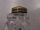 Norwegian Sterling Silver Glass Salt Pepper Shaker Set Yellow Enamel (7437)