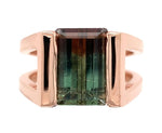 14k Rose Gold Custom Bi-Color Genuine Natural Tourmaline Ring Harry Roa (#J7311)