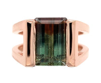 14k Rose Gold Custom Bi-Color Genuine Natural Tourmaline Ring Harry Roa (#J7311)