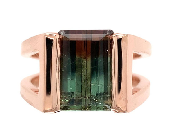 14k Rose Gold Custom Bi-Color Genuine Natural Tourmaline Ring Harry Roa (#J7311)