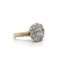 14k Gold and Platinum Mine Cut 1 Carat TW Genuine Natural Diamond Ring (#J5448)