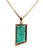 14k Yellow Gold 5.97 Carat Genuine Natural Emerald Pendant w/Diamonds GIA #J7590
