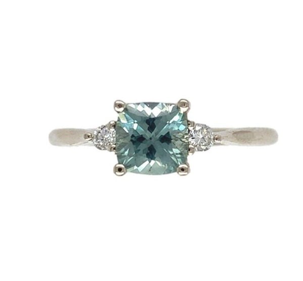14k Gold No Heat 1.02ct Genuine Natural Montana Sapphire Diamond Ring (#J7115)