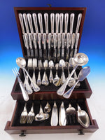 Tetard Freres Shell & Bead 950 Silver Flatware Set Service French 128 pcs Dinner