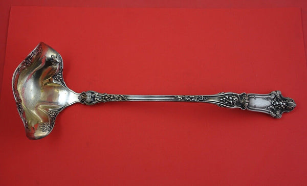 No. #4 by Wallace Silver Plate Punch Ladle fancy w/ Double Spout Grapes 15 3/4"