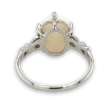 Platinum 2.80 Carat Genuine Natural Australian Opal Ring Size 7.75 (#J6990)