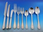 Beaded Asprey English Sterling Silver Flatware Set Service 124 pcs Dinner Luxury