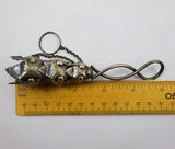 Silver Tussie Mussie Posey Posy Holder with Triple Leaf Cup (#J1268)