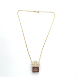 14k Gold Deco Style Large 43ct Genuine Natural Madeira Citrine Necklace (#J6239)