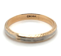 14k White and Yellow Gold Men's Wedding Band Size 13 (#J5979)