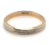 14k White and Yellow Gold Men's Wedding Band Size 13 (#J5979)