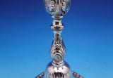 European .925 Sterling Silver Candelabra Pair 3-Light Repoussed w/Dolphins #9289