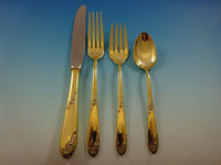 Sweetheart Rose by Lunt Sterling Silver Flatware Service Set For 12 Vermeil