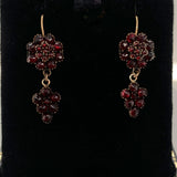 Genuine Natural Bohemian Garnet Drop Dangle Earrings with New 14k Wires (#J6481)