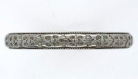 18k Gold Wedding Band Ring Floral Pattern Engraved Dated 1929 Size 7 (#J5902)