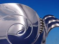 Tiffany and Co Sterling Silver Serving Dish Modern Swirl Bead Design Feet #7758
