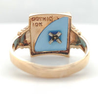 10k Gold Men's Ring w/ Genuine Natural Blue Onyx and Diamond NOS Size 8 (#J6629)