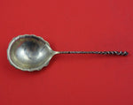 Twist #127 by Towle Sterling Silver Preserve Spoon w/Bright-Cut Plums in Bowl 7"