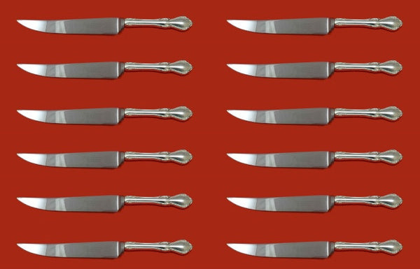 Hampton Court by Reed & Barton Sterling Silver Steak Knife Set 12p 8 1/2" Custom