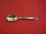 Lap Over Edge Enameled By Tiffany Sterling Demitasse Spoon w/ Fall Leaves 4 3/8"