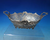 Dutch .835 Silver Candy Dish Footed w/ Handles Cast Pierced Flowers #200 (#6032)