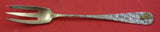 Hammered and Applied by D&H Sterling Silver Cocktail Fork 3 7/8" w/ Gold Grapes